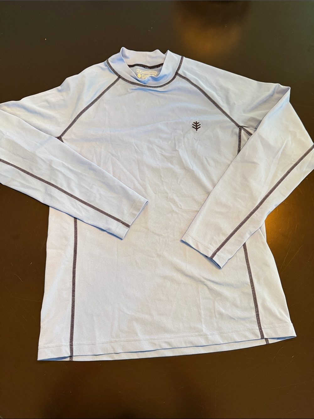 Coolibar Men's  Blue Long-Sleeve Rash Guard Swim Top